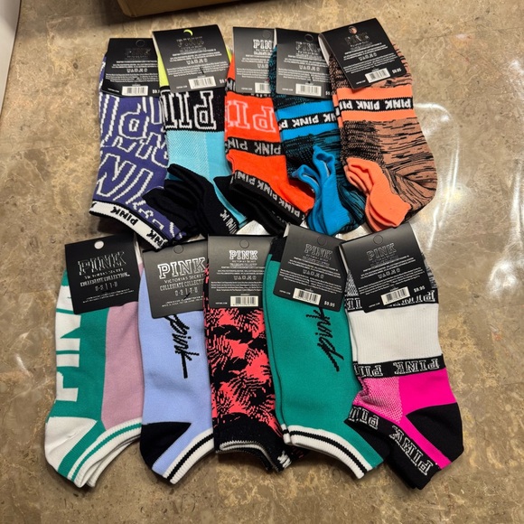 PINK Victoria's Secret Vibrant Ankle Socks Set - Picture 1 of 3